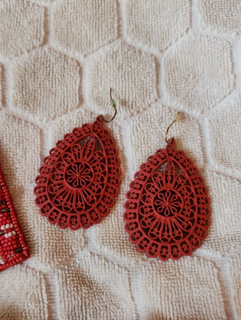 Colorful Statement Earring Set - Red, Yellow, Orange Mix